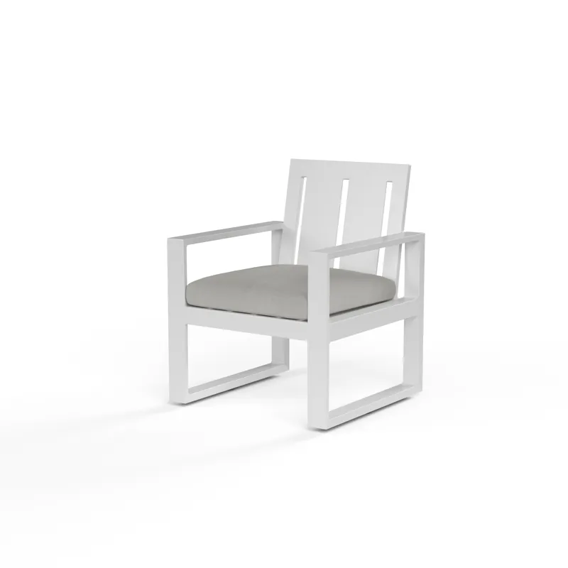 Newport Dining Chair in Cast Silver, No Welt
