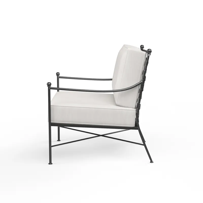 Provence Club Chair in Canvas Flax w/ Self Welt