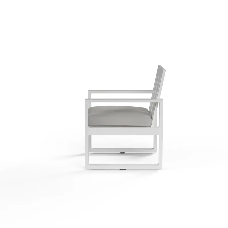 Newport Dining Chair in Cast Silver, No Welt