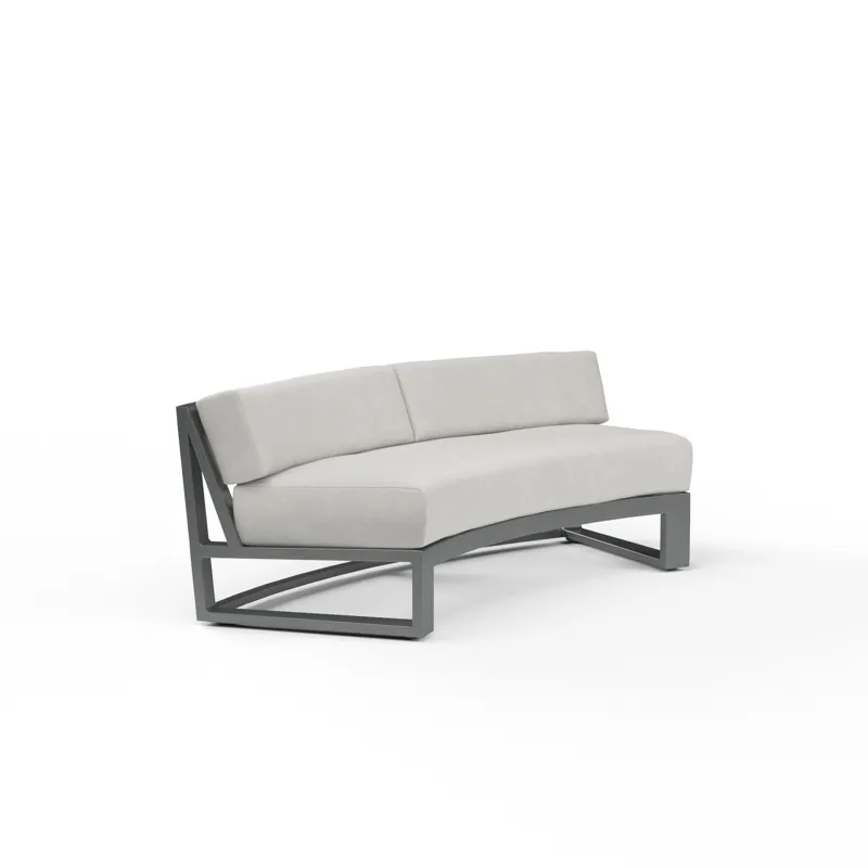 Redondo Curved Sofa in Cast Silver, No Welt