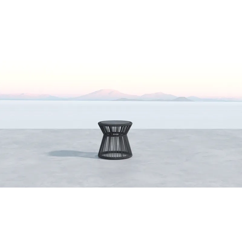 Milano End Table w/ 20" Honed Absolute Granite Insert Top