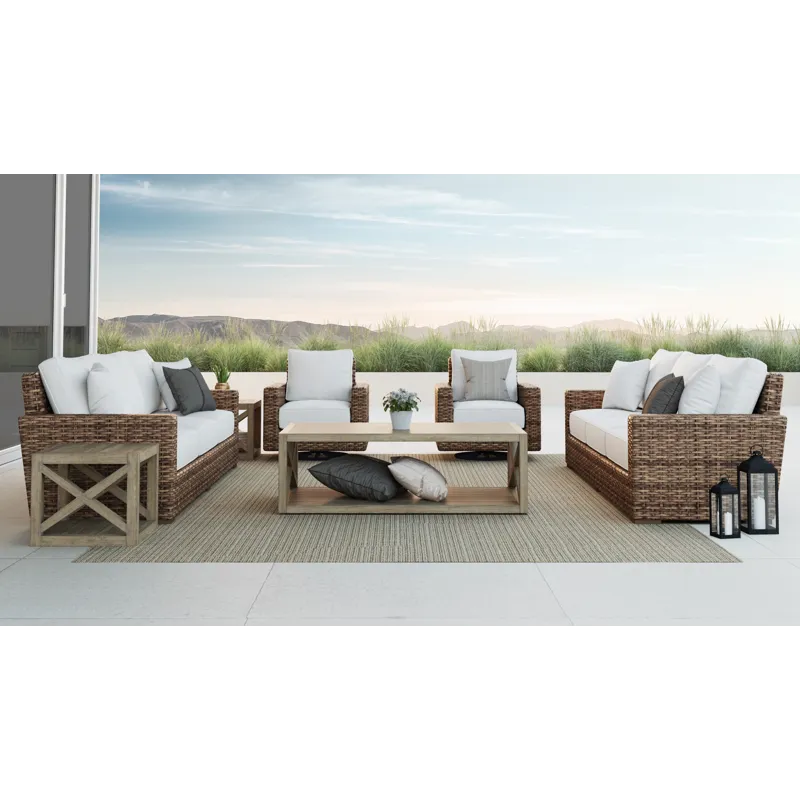 Havana Sofa in Canvas Flax w/ Self Welt