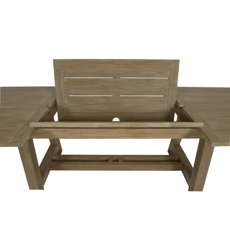 Coastal Teak Dining Table with Leaf Extension