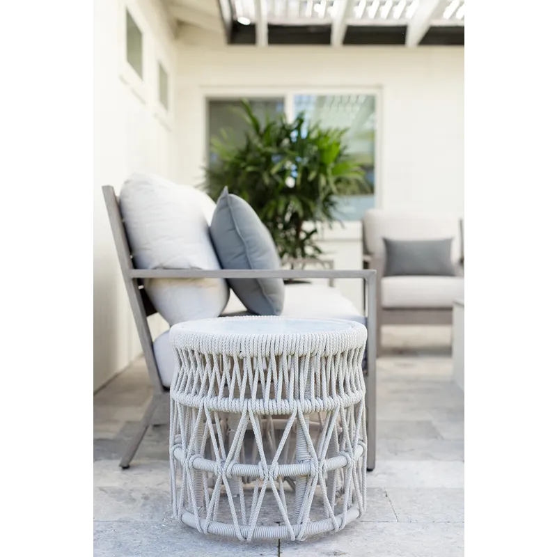 Dana End Table with Honed Carrara Marble Top