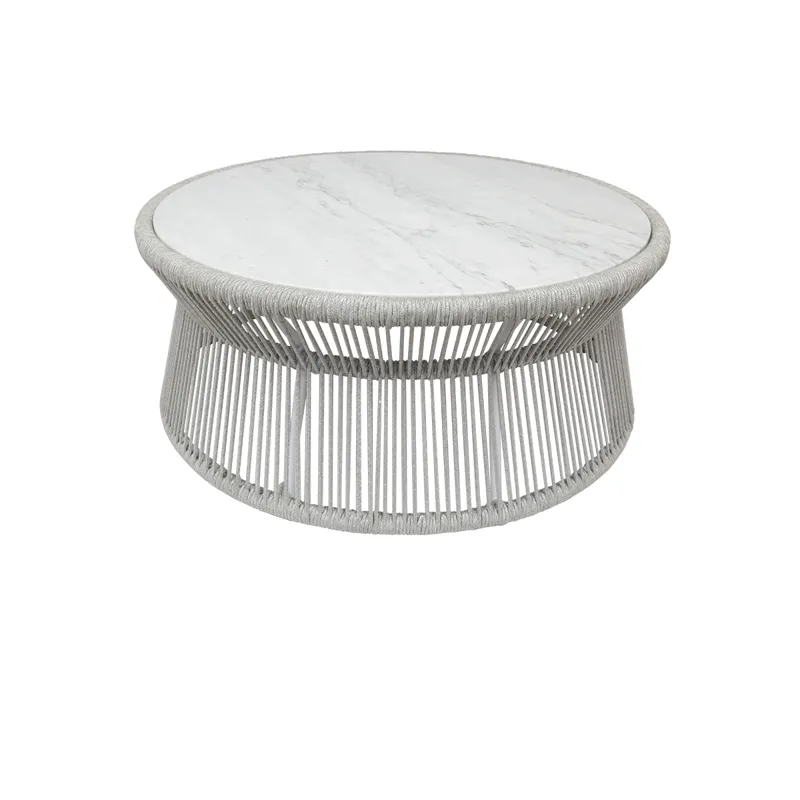 Miami Coffee Table with Honed Cararra Marble Top