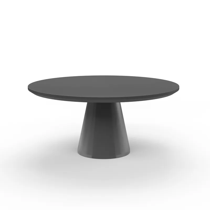 Bazaar Pedestal Dining Table, Dark Gray Finish
