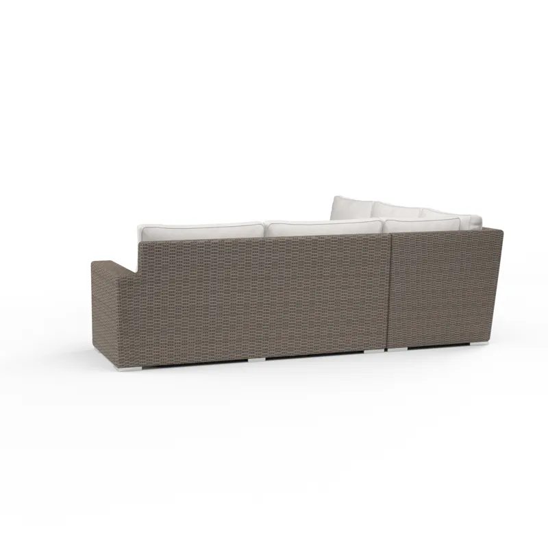 Montecito Coronado Sectional in Canvas Flax w/ Self Welt