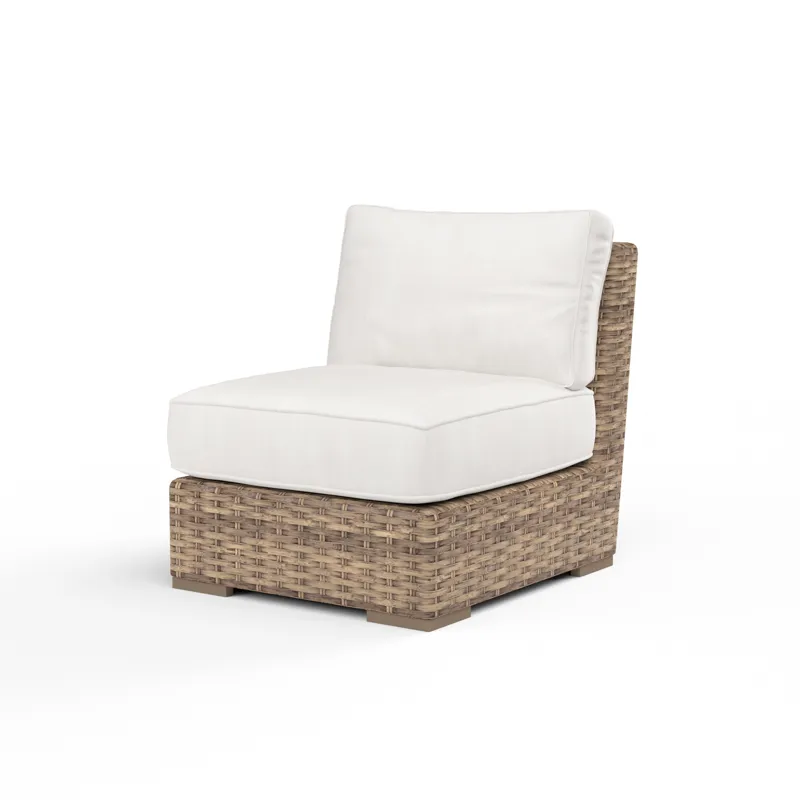 Havana Armless Club in Canvas Flax w/ Self Welt