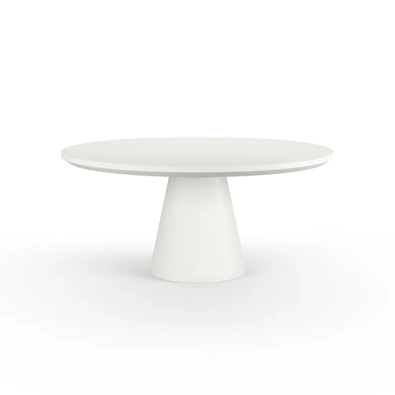 Bazaar Pedestal Dining Table, Bone Finish