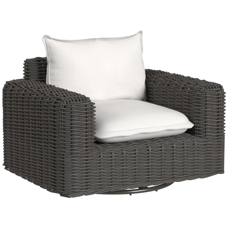 Cabo Swivel Club Glider in Soothe Pearl w/ Flange Welt