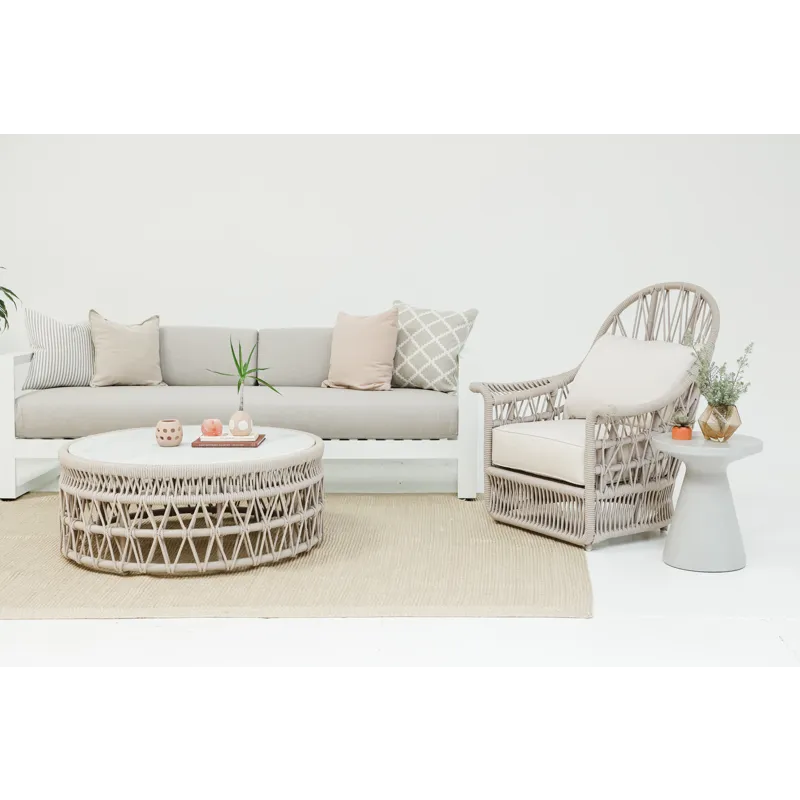 Dana Coffee Table with Honed Carrara Marble Top