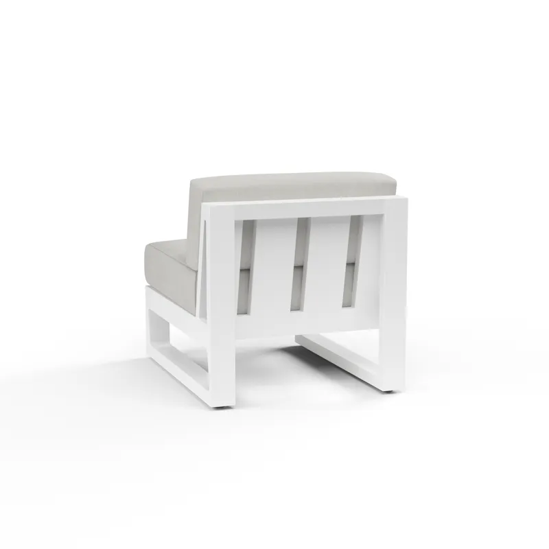 Newport Armless Club Chair in Cast Silver, No Welt