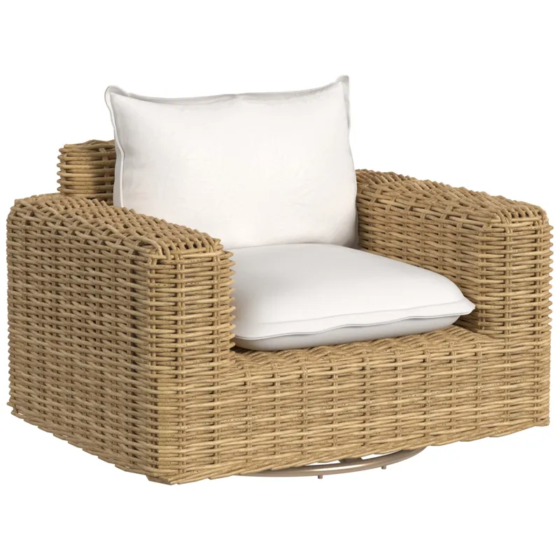 Playa Swivel Club Glider in Soothe Pearl w/ Flange Welt
