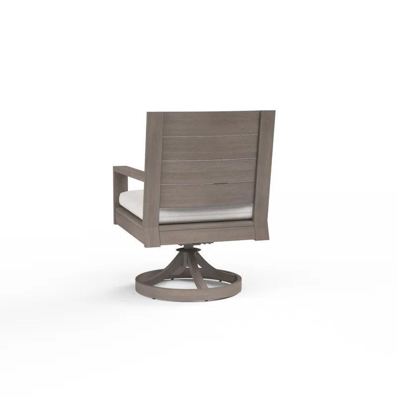 Laguna Swivel Dining Chair in Canvas Flax, No Welt