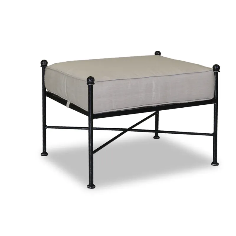 Provence Ottoman in Canvas Flax w/ Self Welt