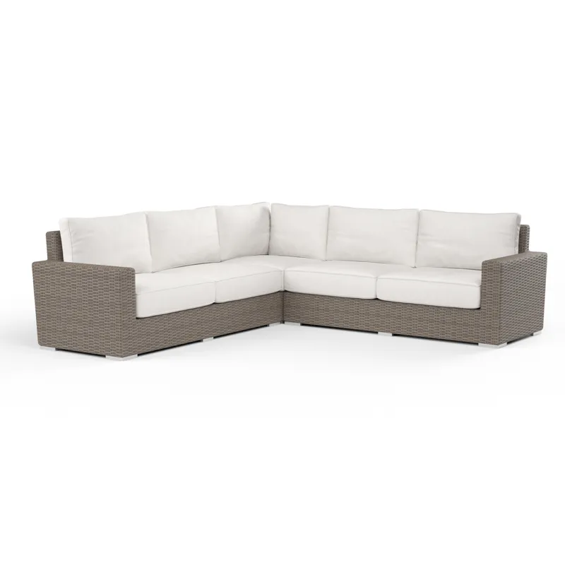 Montecito Coronado Sectional in Canvas Flax w/ Self Welt