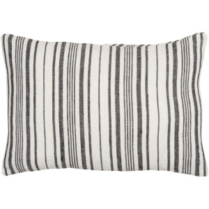 Linen Stripe Buttoned Pillow Cover