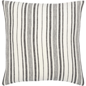 Linen Stripe Buttoned Pillow Cover