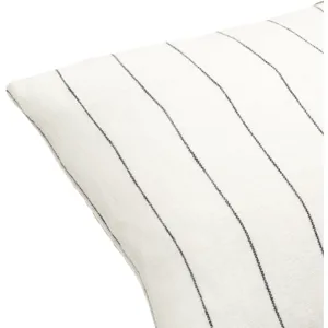 Linen Stripe Buttoned Pillow Cover
