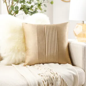 Solid Pleated Pillow Cover