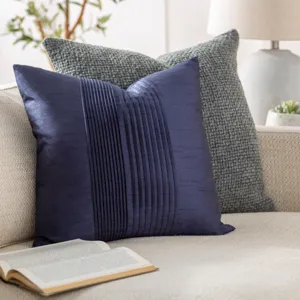 Solid Pleated Pillow Cover