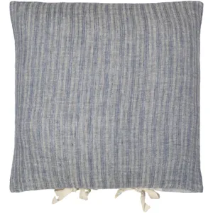 Linen Stripe Ties Pillow Cover