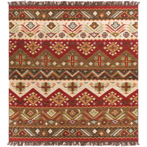 Jewel Tone Square Rug