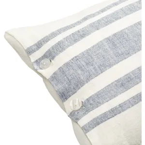 Linen Stripe Buttoned Pillow Cover