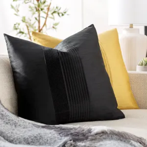 Solid Pleated Pillow Cover