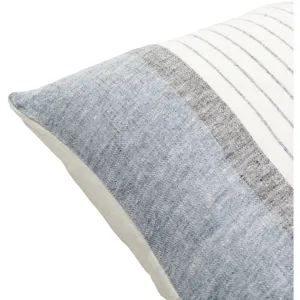 Linen Stripe Buttoned Pillow Cover