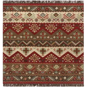 Jewel Tone Square Rug