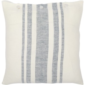 Linen Stripe Buttoned Pillow Cover
