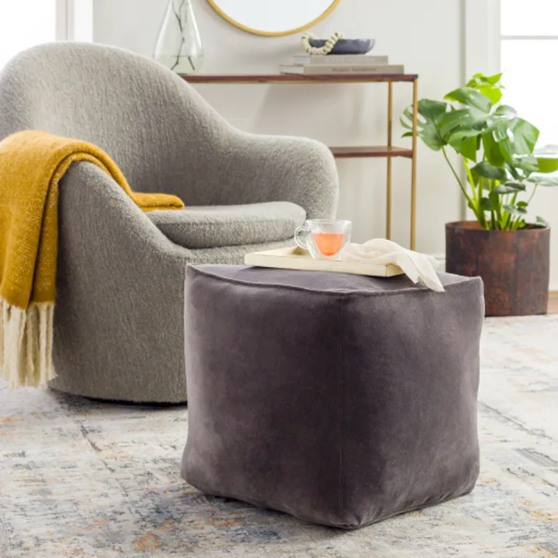 Cotton Velvet Pouf