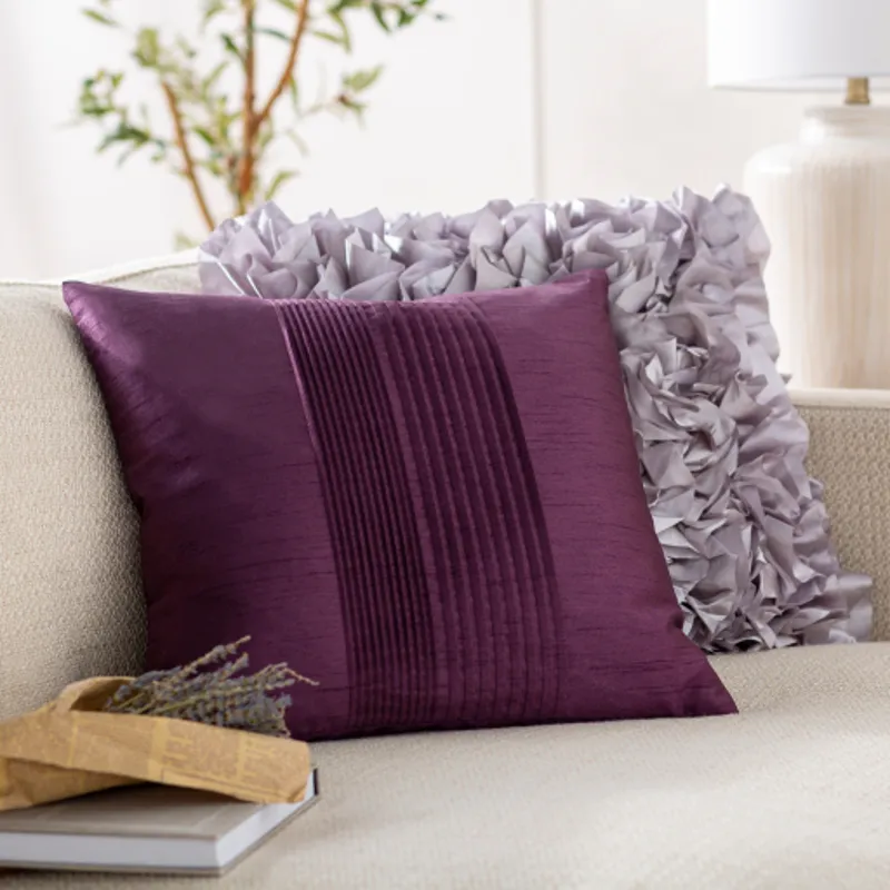 Solid Pleated Pillow Cover