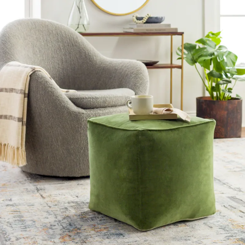 Cotton Velvet Pouf