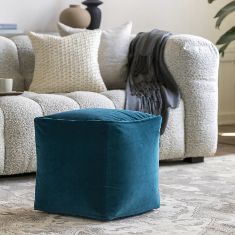 Cotton Velvet Pouf