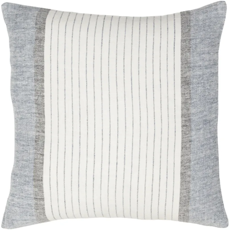 Linen Stripe Buttoned Pillow Cover