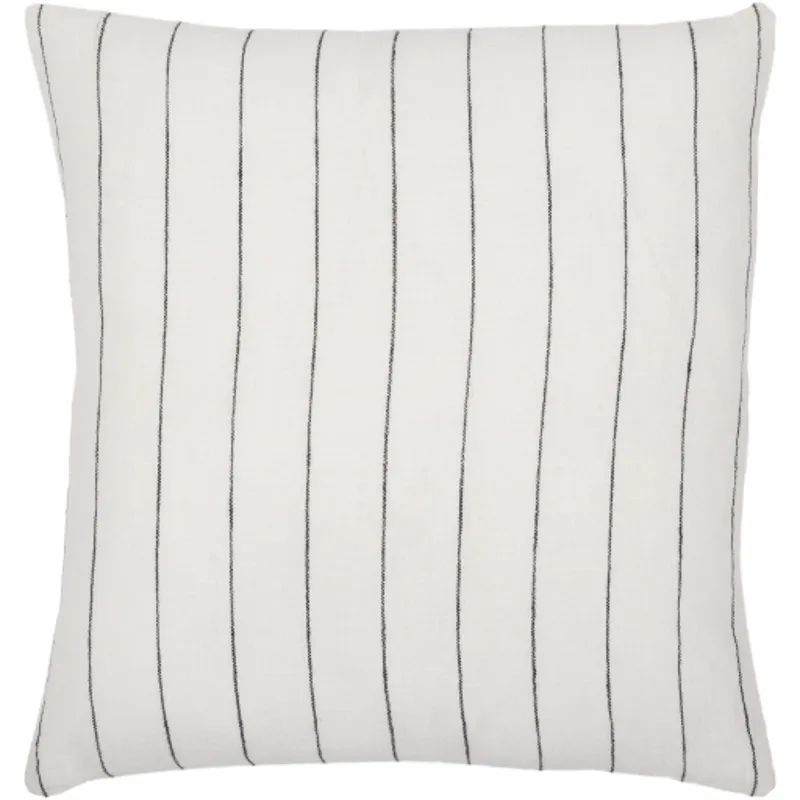 Linen Stripe Buttoned Pillow Cover