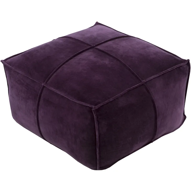 Cotton Velvet 24" x 24" x 13" Pouf