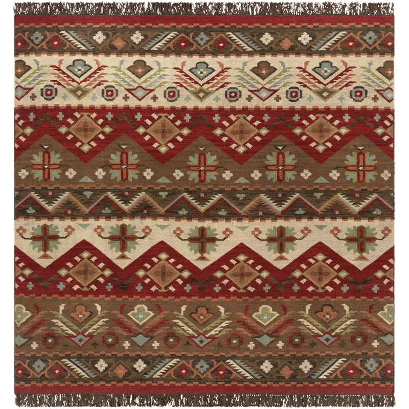 Jewel Tone 8' Square Rug