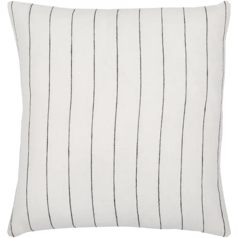 Linen Stripe Buttoned Pillow Cover