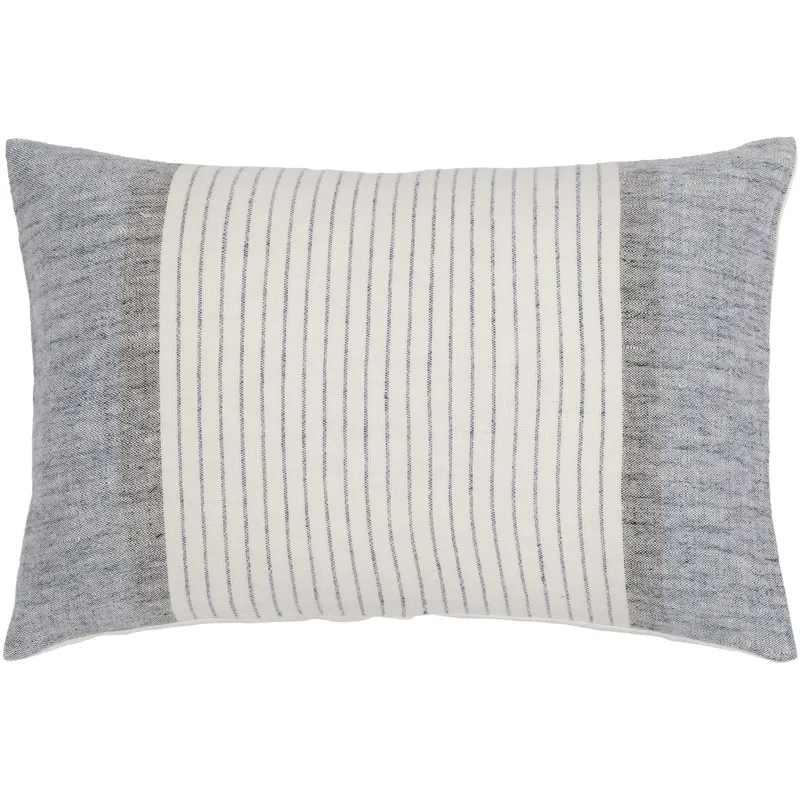 Linen Stripe Buttoned Pillow Cover