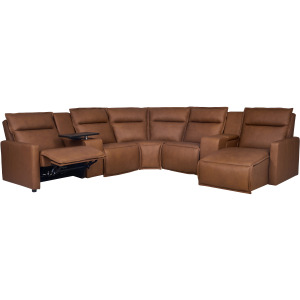 Rolland Leather  6 Piece Sectional