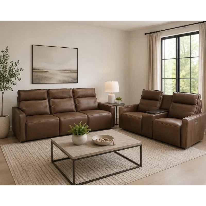 Rolland Leather Power Sofa
