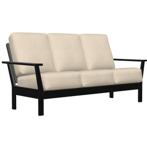 Antero MGP Cushion Three-Seat Sofa - Black / Grasscloth Dune