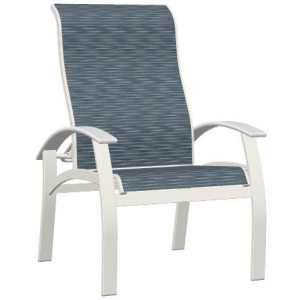 Belle Isle Sling Arm Chair with Multi-Posititon Back w/ Polymer Arms - Snow / Nimbus Ocean