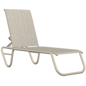 Gardenella Sling Four Position Stacking Armless Lay Flat Chaise - Desert Sand / Ella