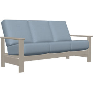 Leeward MGP Cushion Three-Seat Sofa w/ Polymer Arms - Warm Grey / Canvas Haze