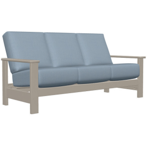 Leeward MGP Cushion Three-Seat Sofa w/ Polymer Arms - Warm Grey / Canvas Haze