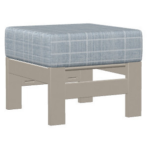 Leeward Supreme MGP Cushion Ottoman - Warm Grey / Hastings Slate